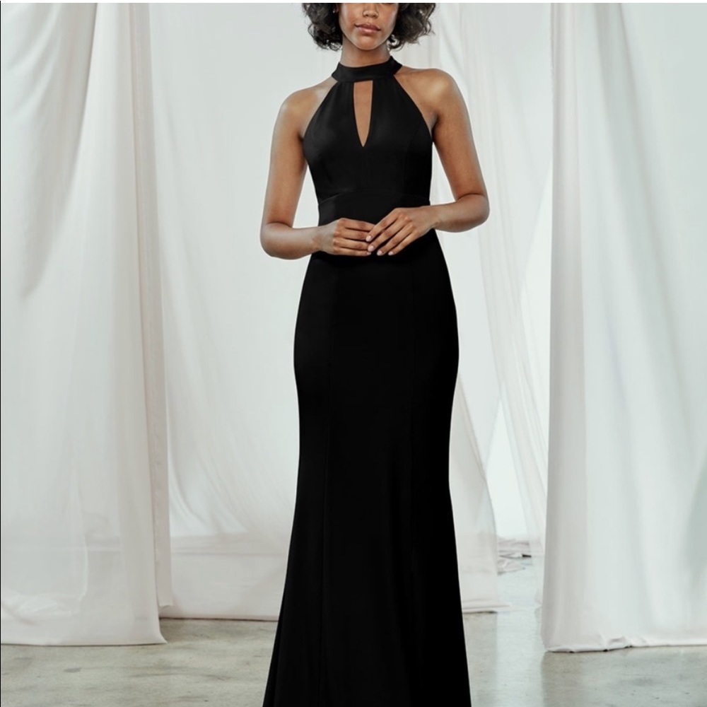 Amsale Long Bridesmaid Dress Catalina in Black